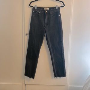 Abercrombie & Fitch Ankle Straight Ultra High Rise Black Jean